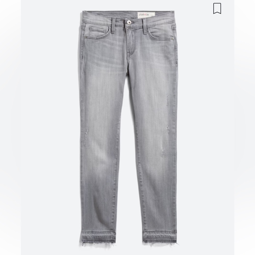 Pistola, Ives Distressed Released Hem Skinny Jean, Grey, 12/31